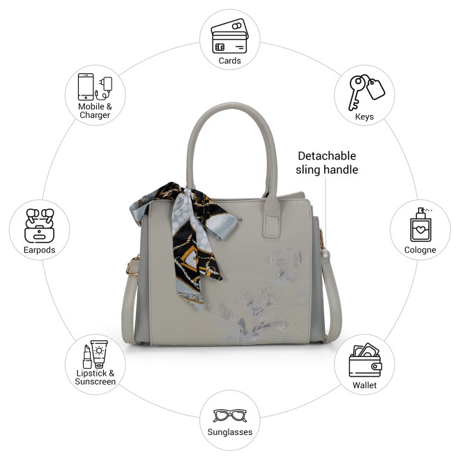 Mochi Women Grey Satchel Bag (SKU: 66-987-14-10)