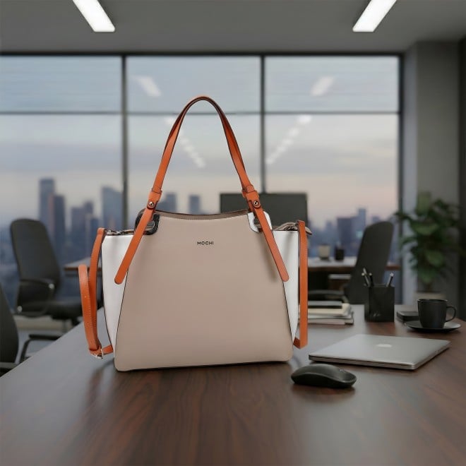 Mochi Women Beige Shoulder Bag
