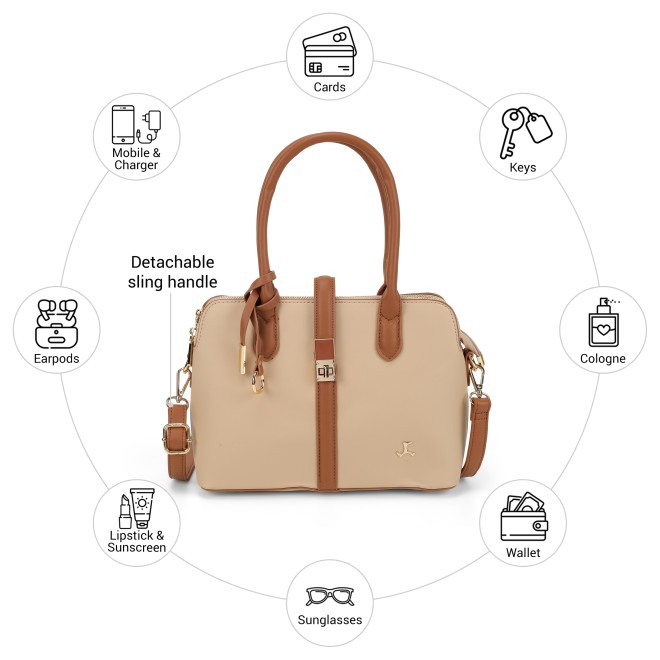 Mochi Women Beige Satchel Bag (SKU: 66-997-20-10)