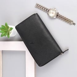 Women Black Womens Wallets Zip Around