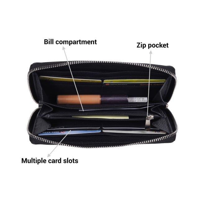 Mochi Women Black Womens Wallets Zip Around (SKU: 70-19-11-10)