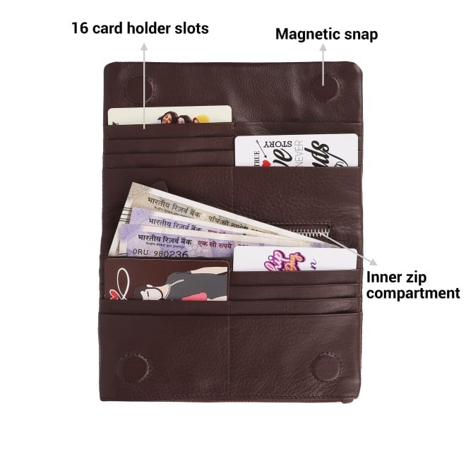 Mochi Women Brown Womens Wallets Zip Around (SKU: 70-21-12-10)