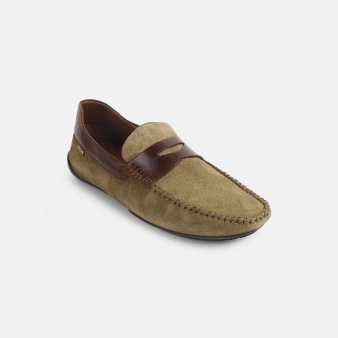 Mochi Men Olive Casual Loafers