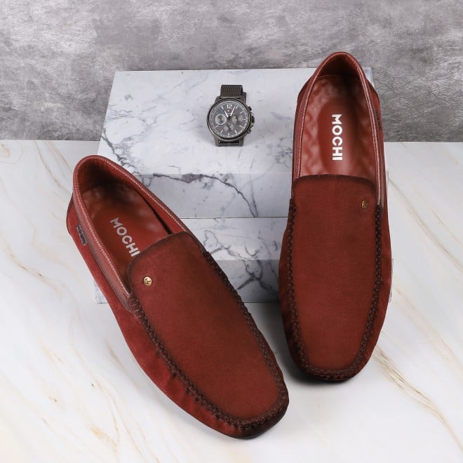 Mochi Men Wine Casual Slip-Ons