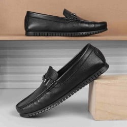 Men Black Casual Slip-Ons