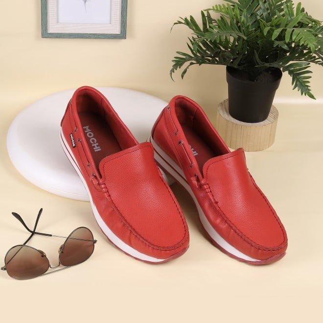 Genx Men Red Casual Moccasin