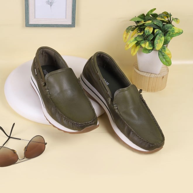 Genx Men Olive Casual Moccasin