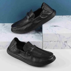 Men Black Casual Slip-Ons