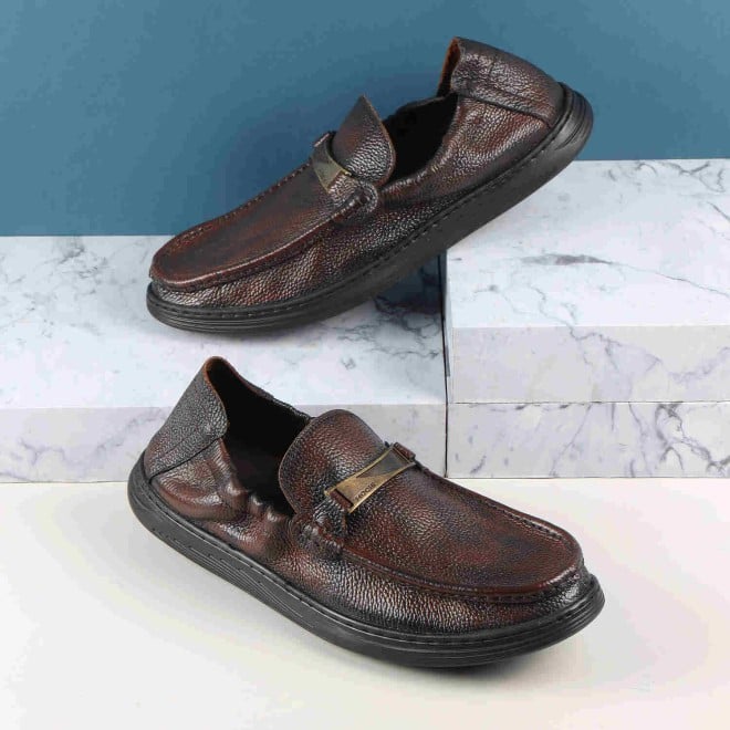 Mochi Men Brown Casual Slip-Ons (SKU: 71-194-12-41)