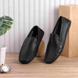 Men Black Casual Slip-Ons