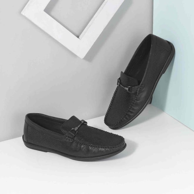 Mochi Men Black Casual Loafers