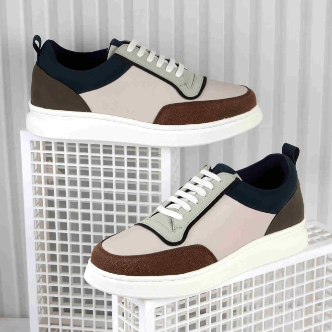 Mochi Men Beige Casual Sneakers