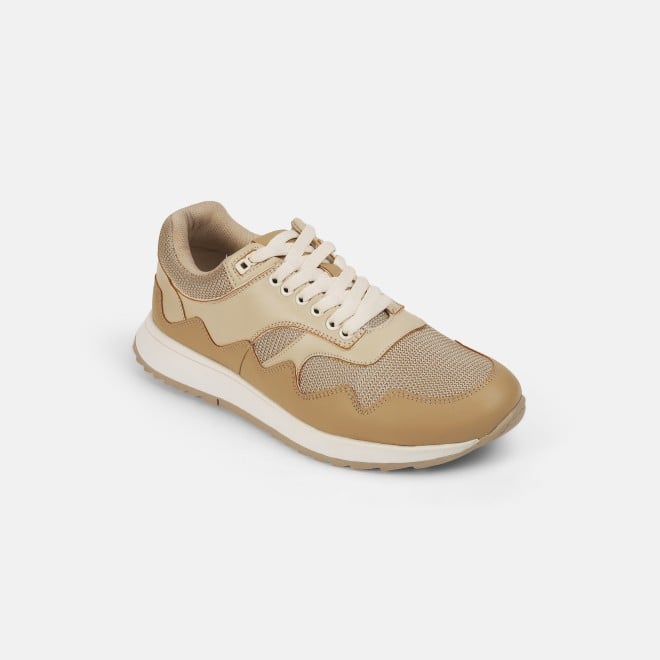 Mochi Men Beige Sports Walking Shoes