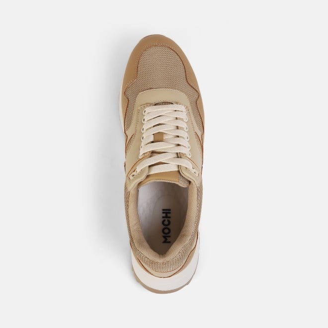 Mochi Men Beige Sports Walking Shoes (SKU: 71-224-20-40)