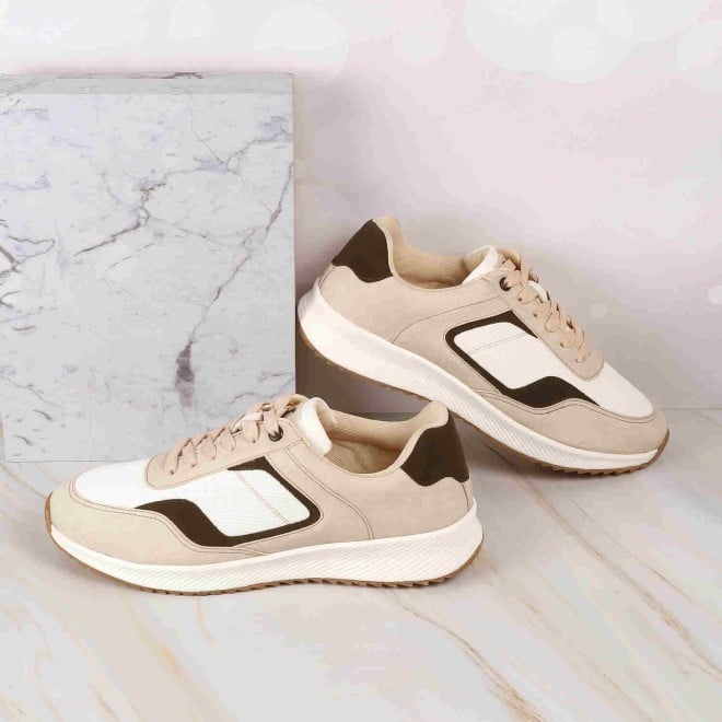 Mochi Men Beige Casual Sneakers