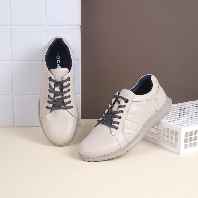 Mochi Men Beige Casual Lace Up