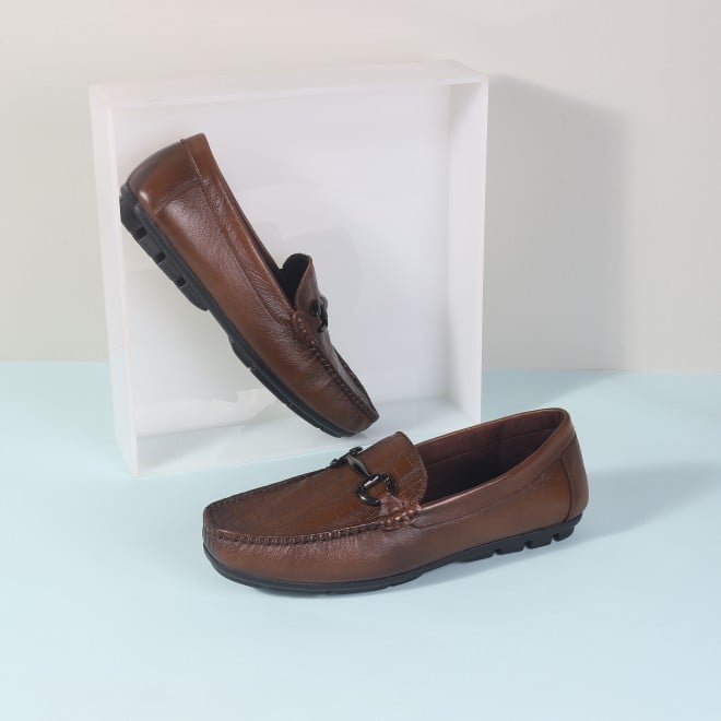 Mochi Men Brown Casual Loafers