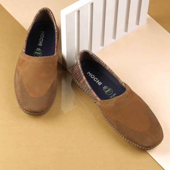 Mochi Men Camel Casual Slip-Ons