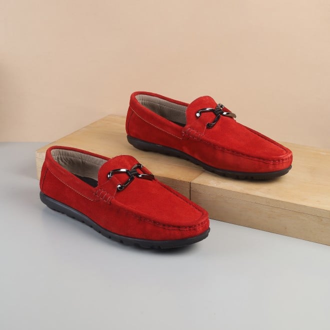 Mochi Men Red Casual Loafers