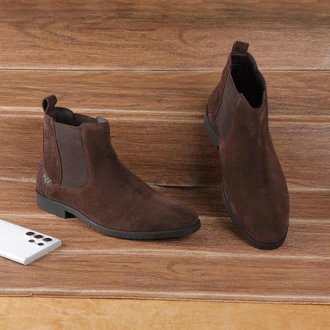 Mochi Men Brown Casual Boots