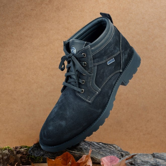 Mochi Men Blue Casual Boots