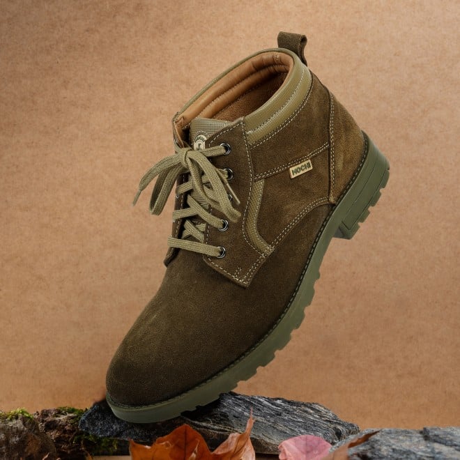 Mochi Men Olive Casual Boots