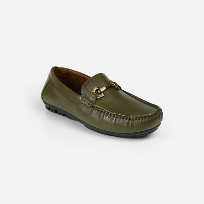 Mochi Men Olive Casual Loafers