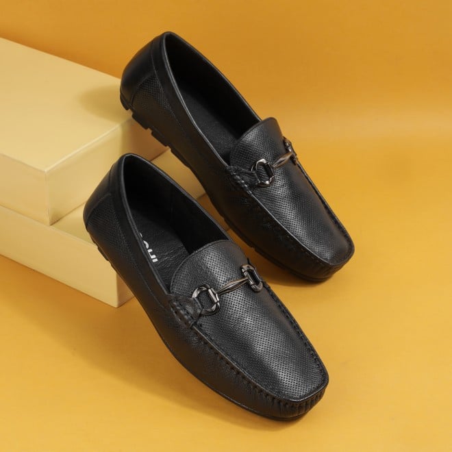 Mochi Men Black Casual Loafers