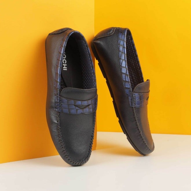 Mochi Men Blue Casual Loafers
