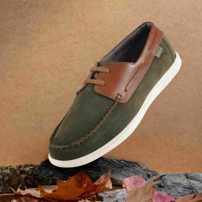Mochi Men Green Casual Lace-Up