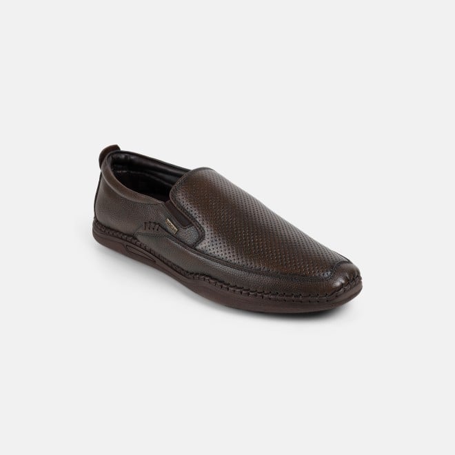 Mochi Men Brown Casual Loafers