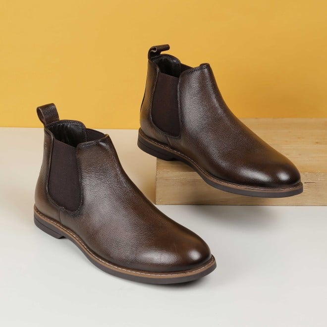 Mochi Men Brown Casual Boots