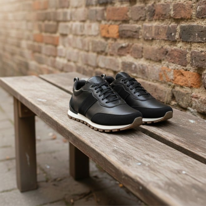 Mochi Men Black Casual Lace Up