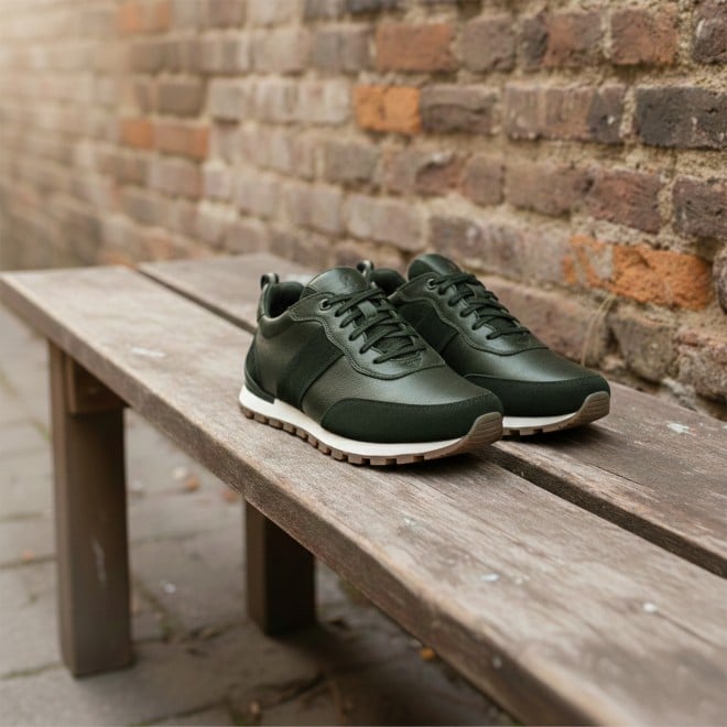 Mochi Men Green Casual Lace Up