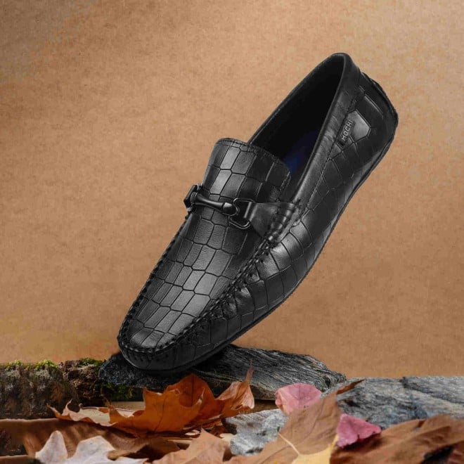 Mochi Men Black Casual Loafers