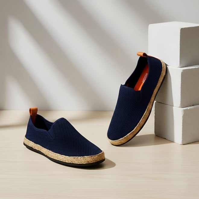 Mochi Men Blue Casual Moccasin