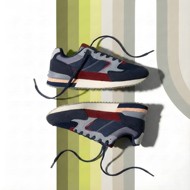 Mochi Men Blue Sports Walking Shoes