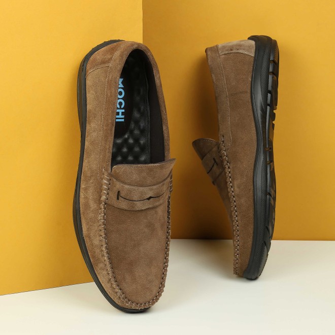 Mochi Men Khaki Casual Loafers