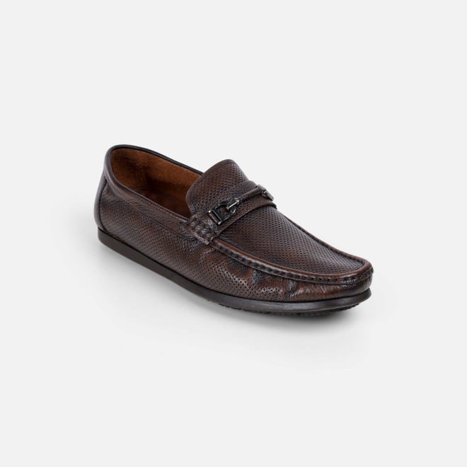 Mochi Men Brown Casual Loafers
