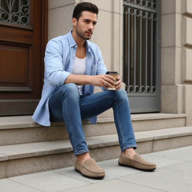 Mochi Men Beige Casual Loafers (SKU: 71-468-20-41)