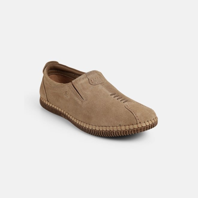 Mochi Men Beige Casual Moccasin