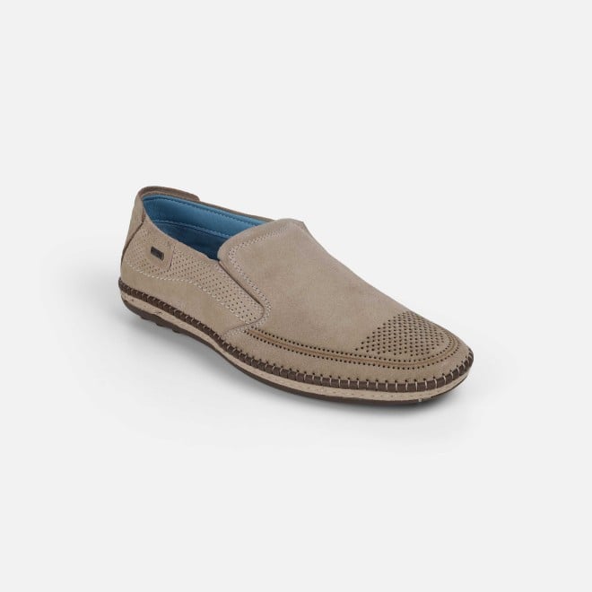 Mochi Men Beige Casual Moccasin