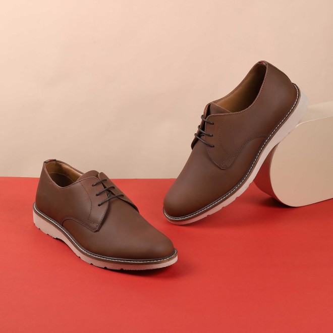 Mochi Men Brown Casual Lace Up