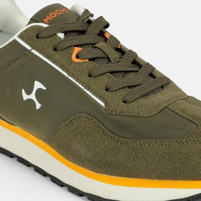 Mochi Men Olive Sports Walking Shoes (SKU: 71-495-49-43)
