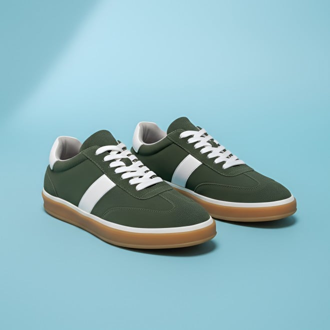 Mochi Men Olive Casual Sneakers