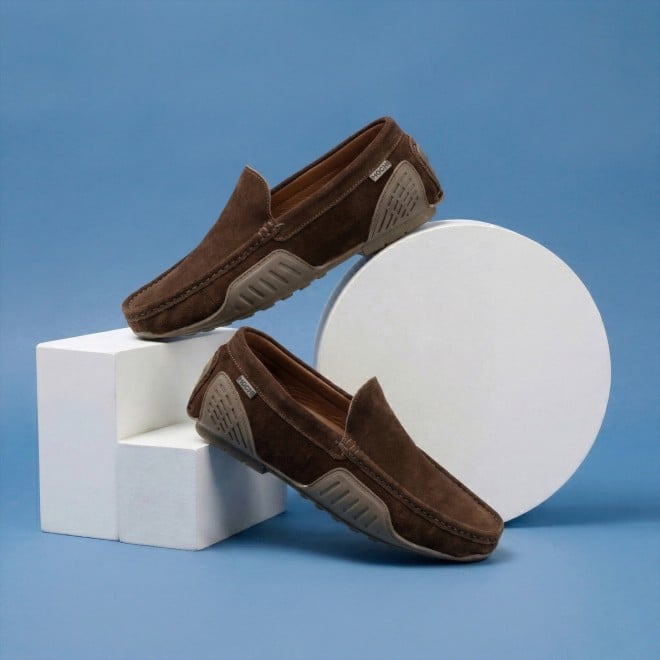 Mochi Men Brown Casual Loafers