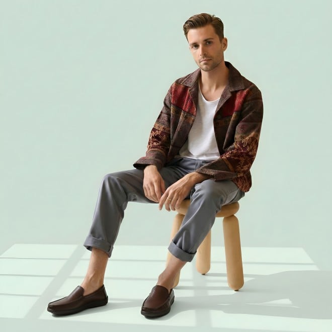 Mochi Men Tan Casual Loafers (SKU: 71-521-23-40)