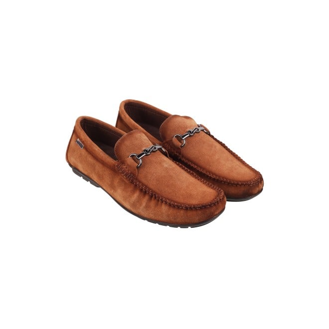 Mochi Men Tan Suede Casual Loafers