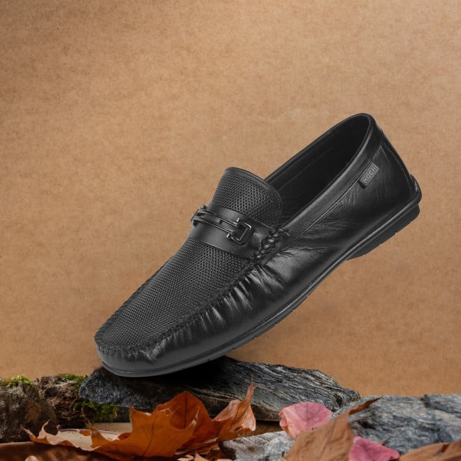 Mochi Men Black Casual Loafers