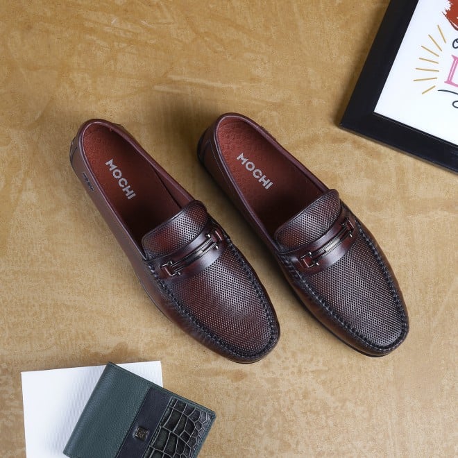 Mochi Men Wine Casual Loafers